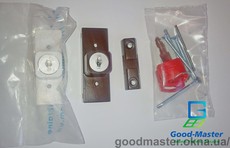 Замок от детей на пластиковые окна, цвет белый, коричневый